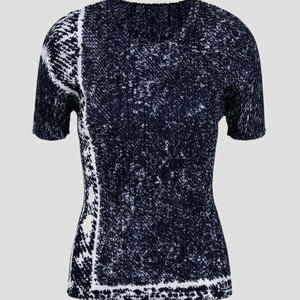 이세이미야케 플리츠플리즈 탑 트레일 데님 탑 블루인디고