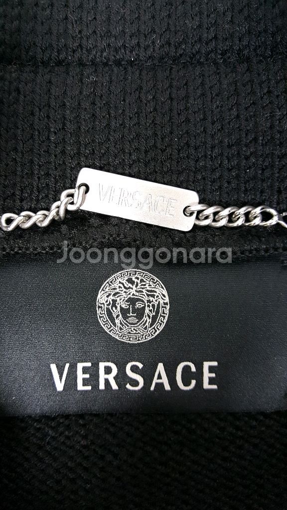 지아니베르사체 검정색 가죽/니트 남성 점퍼--8