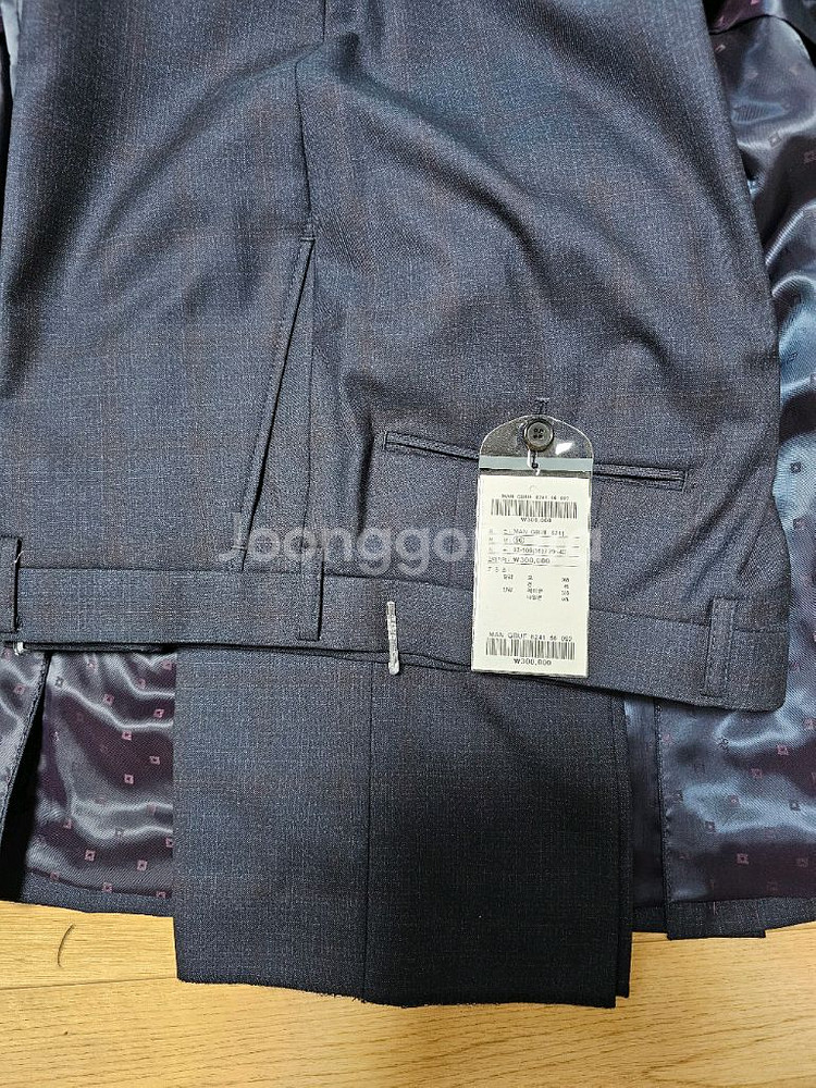 남성 정장 세트 실크혼방 105 체크네이비 새상품--3