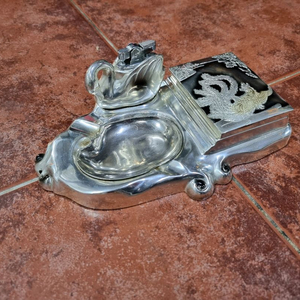 빈티지 은도금 구미호 백조 재떨이 세트