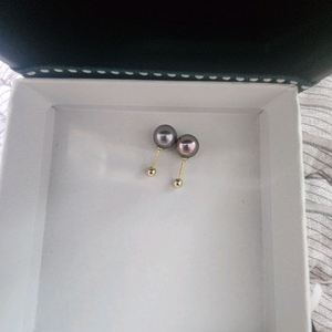 타히티흑진주14k피어씽 1쌍