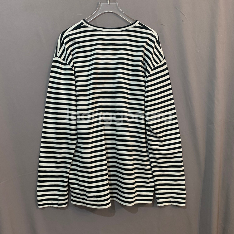 XXL 꼼데가르송 24 레드 하트 스트라이프 긴팔티--2