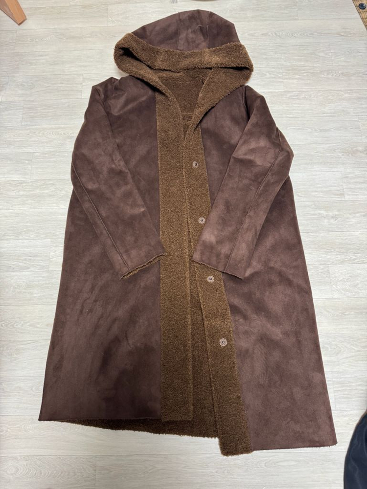 지고트 양면 테디베어 후드 롱코트 무배 이미지