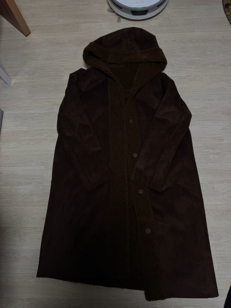 지고트 양면 테디베어 후드 롱코트 무배 이미지