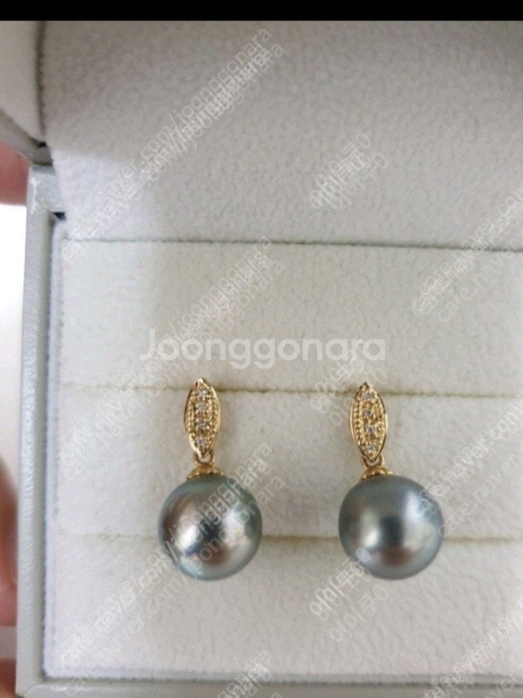 타히티흑진주다이아몬드14k귀걸이--1