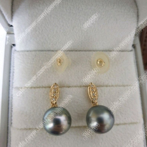 타히티흑진주다이아몬드14k귀걸이