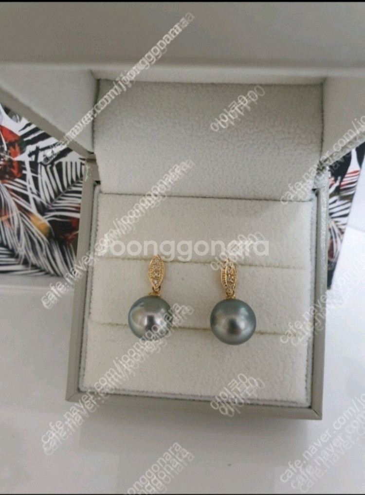 타히티흑진주다이아몬드14k귀걸이--3