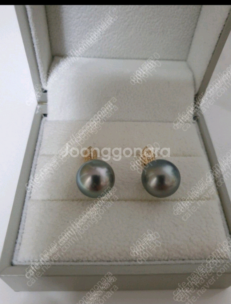 타히티흑진주다이아몬드14k귀걸이--2