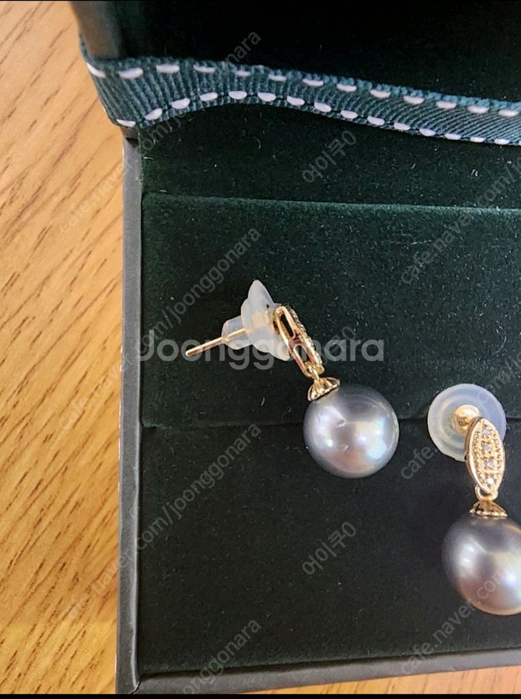 타히티흑진주다이아몬드14k귀걸이--6