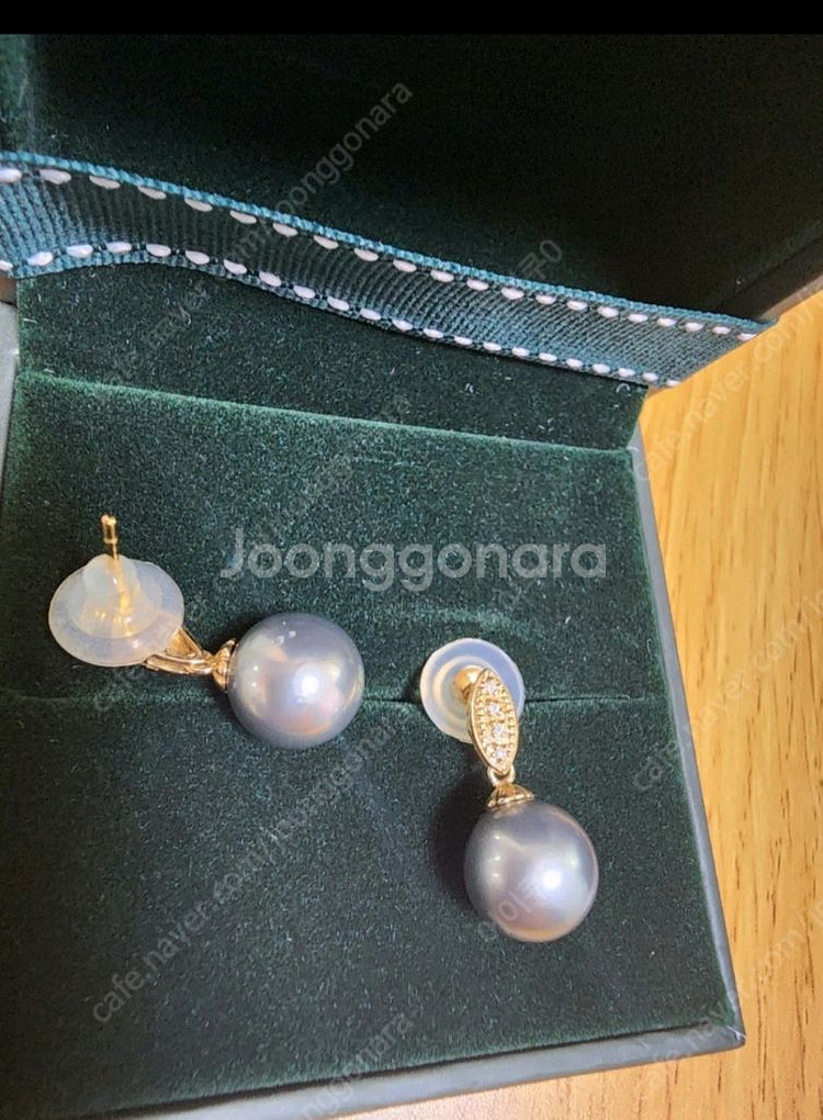 타히티흑진주다이아몬드14k귀걸이--7