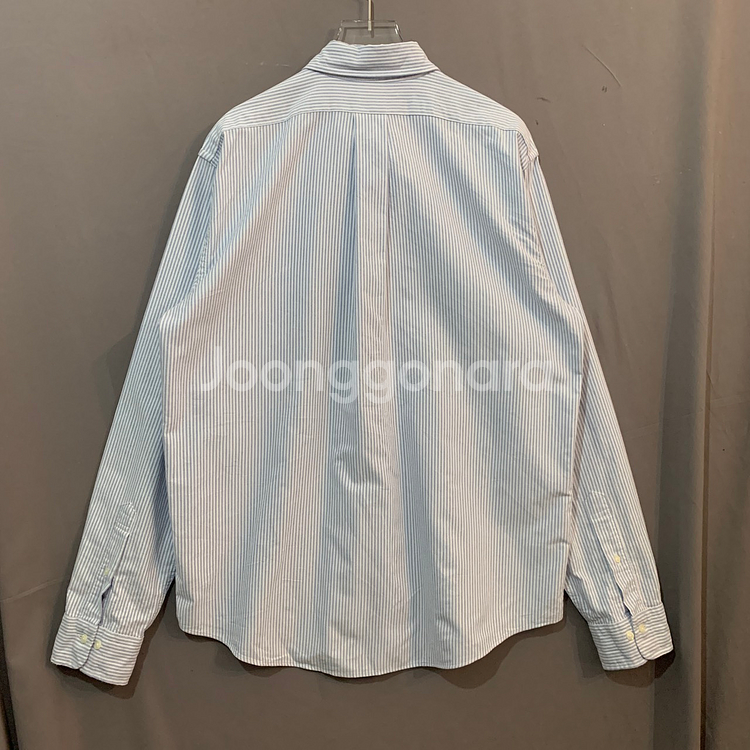 M 브룩스브라더스 블루 핀스트라이프 옥스포드 셔츠--1