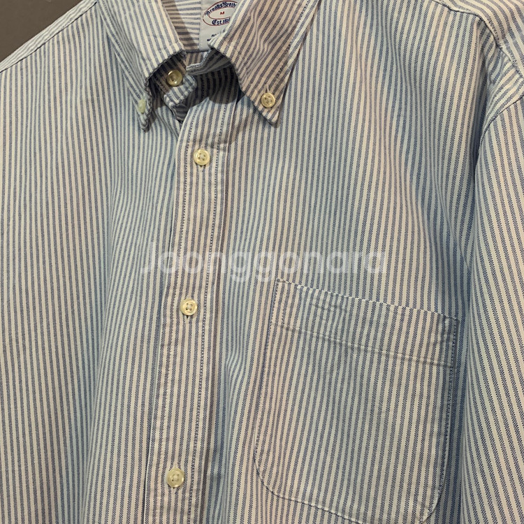 M 브룩스브라더스 블루 핀스트라이프 옥스포드 셔츠--3