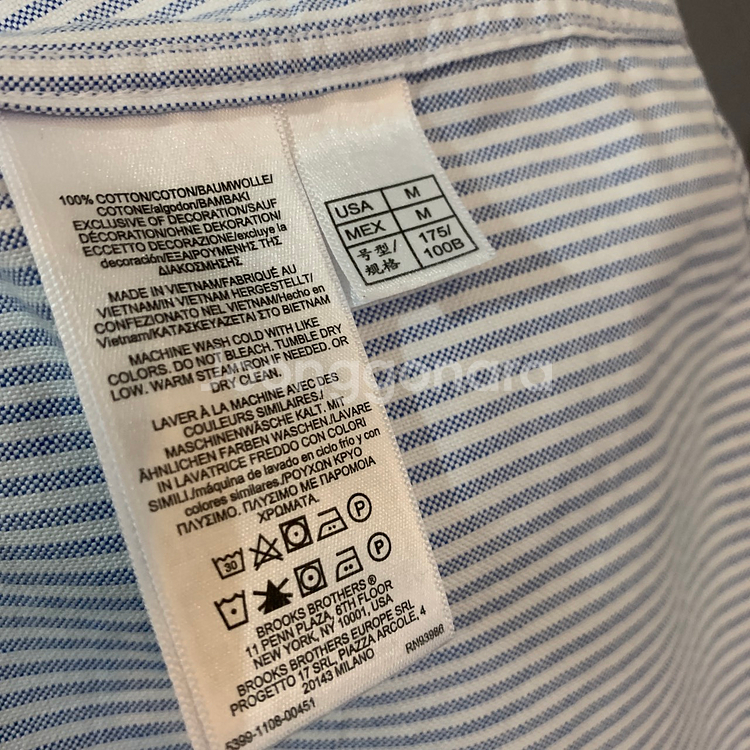 M 브룩스브라더스 블루 핀스트라이프 옥스포드 셔츠--5