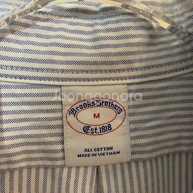M 브룩스브라더스 블루 핀스트라이프 옥스포드 셔츠--4