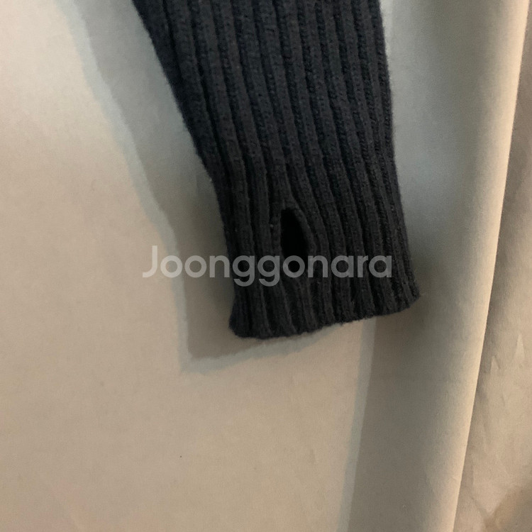 L 문선 유니섹스 바라클라바 반집업 골지 니트 후드티--3