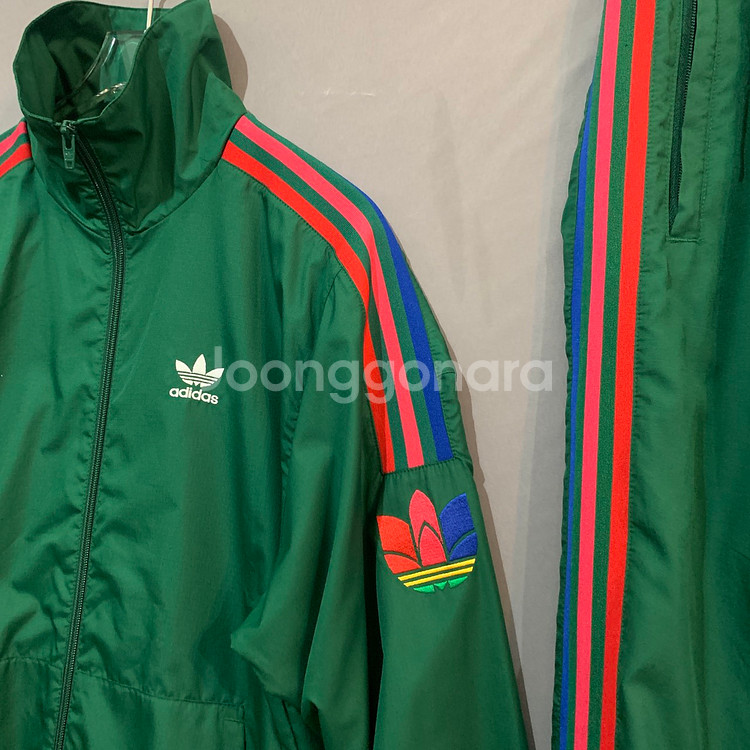 아디다스 트레포일 카키 우븐 트레이닝 셋업 츄리닝 세트--3