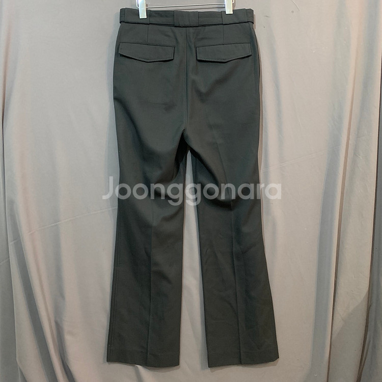 M 인사일런스 더블 플리츠 벨티드 울 팬츠 차콜--2