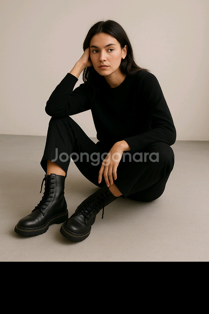 240mm 블랙 워커 부츠 5cm굽 단독특가ㅡ무배--1