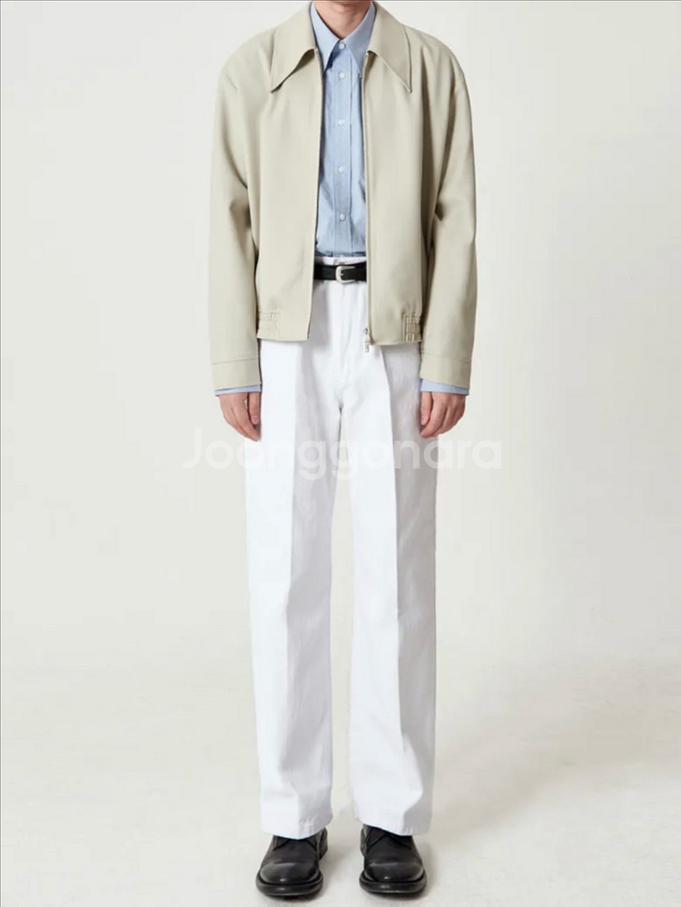 [새상품] 오엑스스튜디오 빅카라 울 블루종 46--3