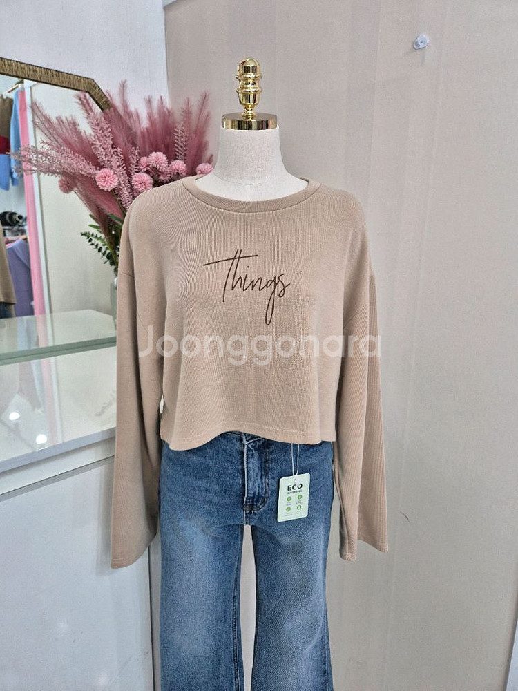 여성 크롭 맨투맨 긴팔티ㅡ무배--8