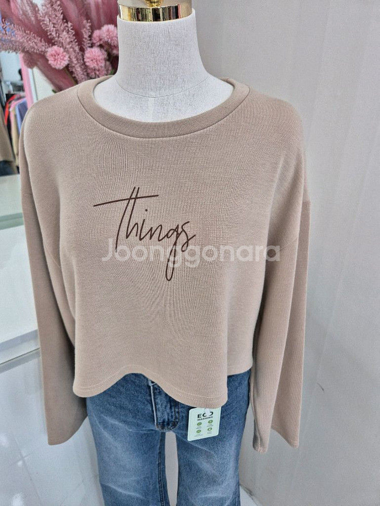 여성 크롭 맨투맨 긴팔티ㅡ무배--9