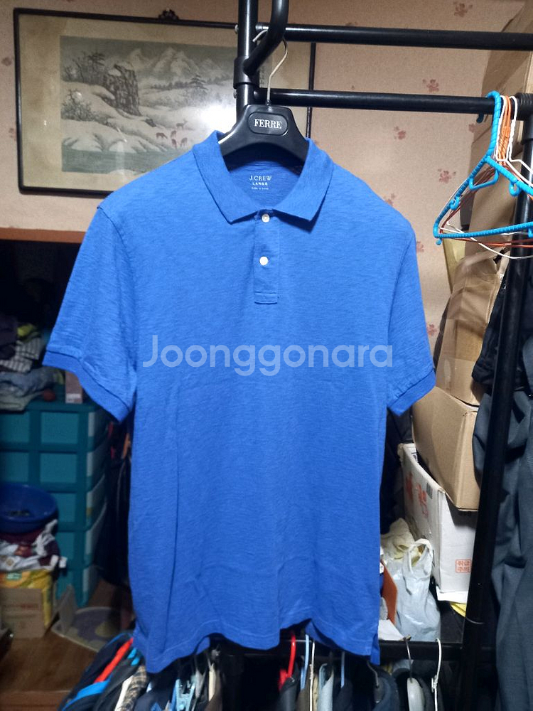 [제이크루](새제품)코튼 반팔카라넥 티셔츠 L(105)--0