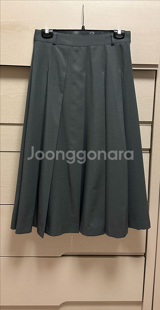 그레이 플리츠 스커트 새상품 A라인 미디스커트--7
