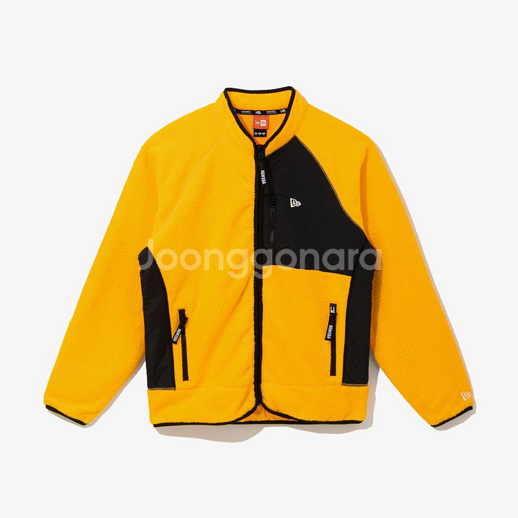 뉴에라 플리스 집업 옐로우 L사이즈 새제품--1