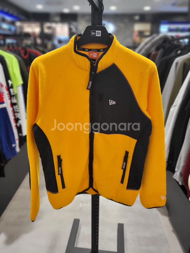 뉴에라 플리스 집업 옐로우 L사이즈 새제품--0