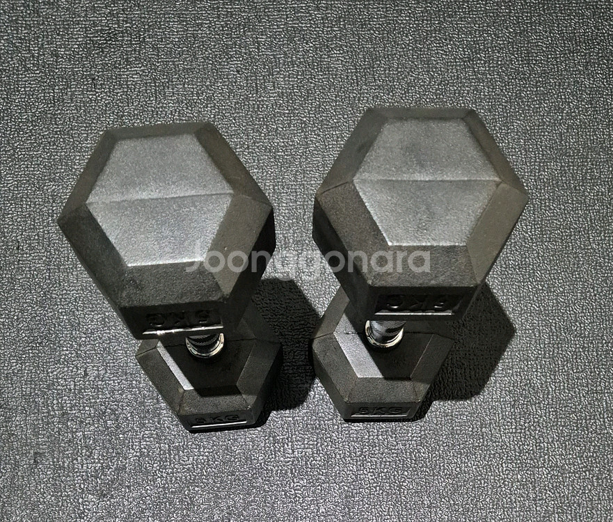 (택포) 5KG 육각 고무 아령 덤벨 두개 한세트--2
