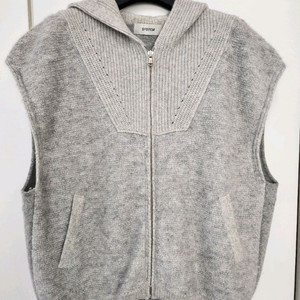 시스템 알파카 블렌드 후드 베스트