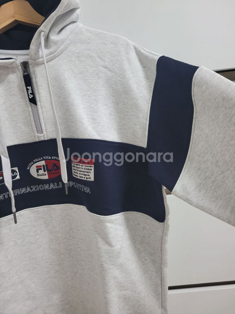 새상품)휠라FILA 공용 반집업 면후드티 아노락 후디--3