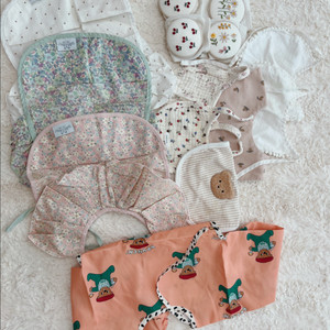 턱받이+무플보호대 일괄 (돗투돗 밀크하우스 벨몽 등)