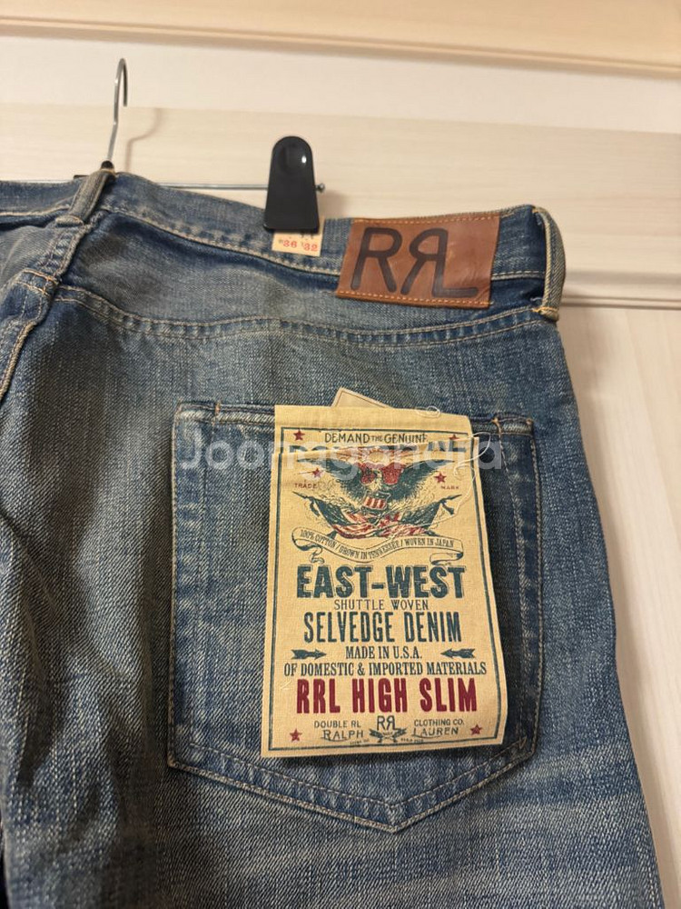 RRL 더블알엘 랄프로렌 36 하이슬림 셀비지 데님--2