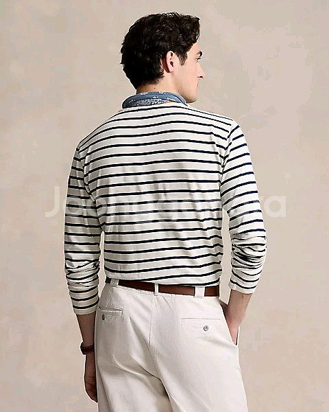 새제품M 폴로 스트라이프 세일러 클래식핏 긴팔 티셔츠--2