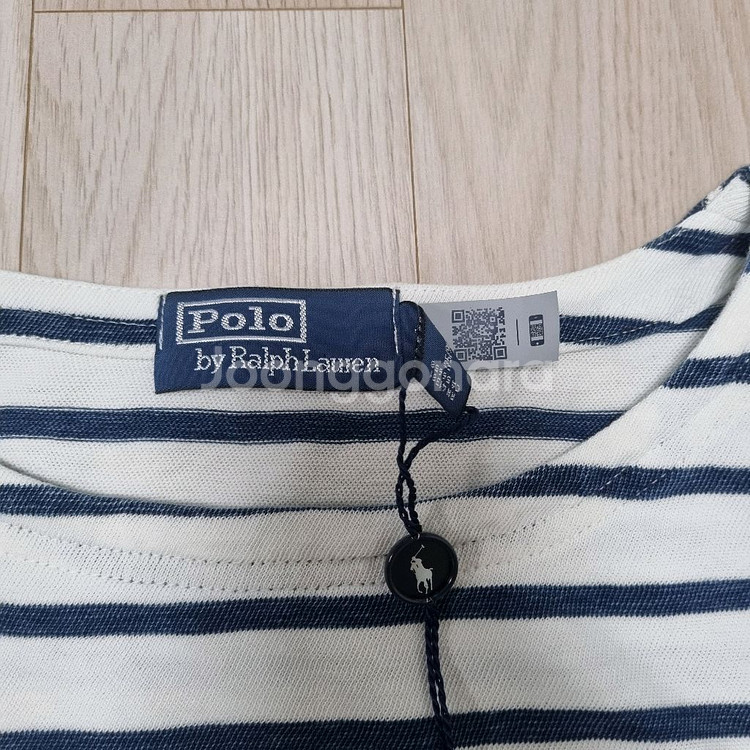 새제품M 폴로 스트라이프 세일러 클래식핏 긴팔 티셔츠--7