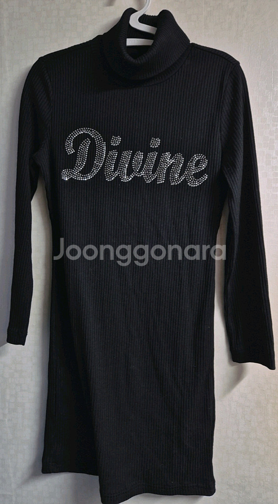 GGPX 블랙 골지 니트 원피스 S--0