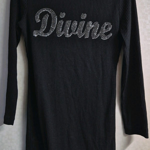 GGPX 블랙 골지 니트 원피스 S