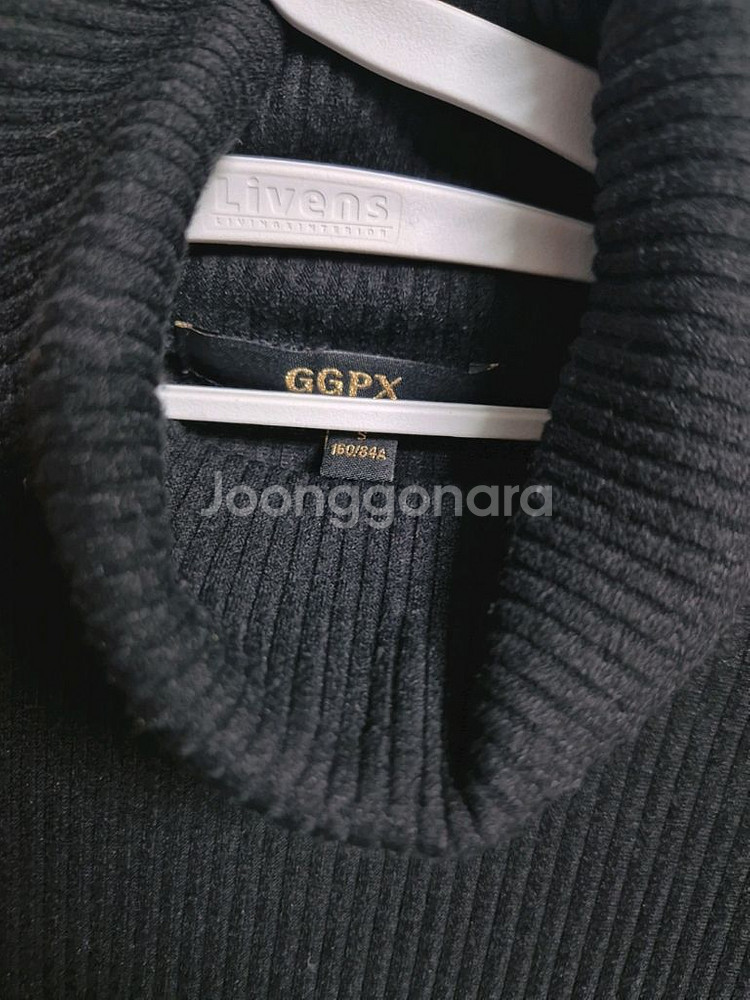 GGPX 블랙 골지 니트 원피스 S--1