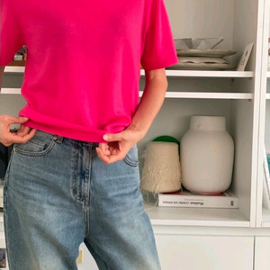 스와니에 캐시미어100 니트 핑크 새상품!