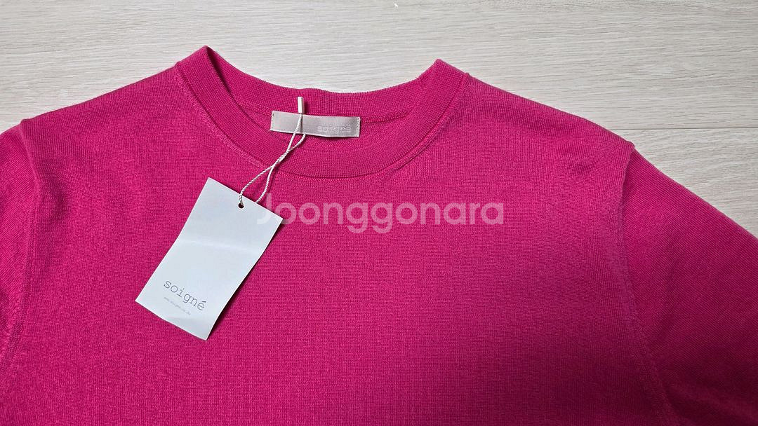 스와니에 캐시미어100 니트 핑크 새상품!--8