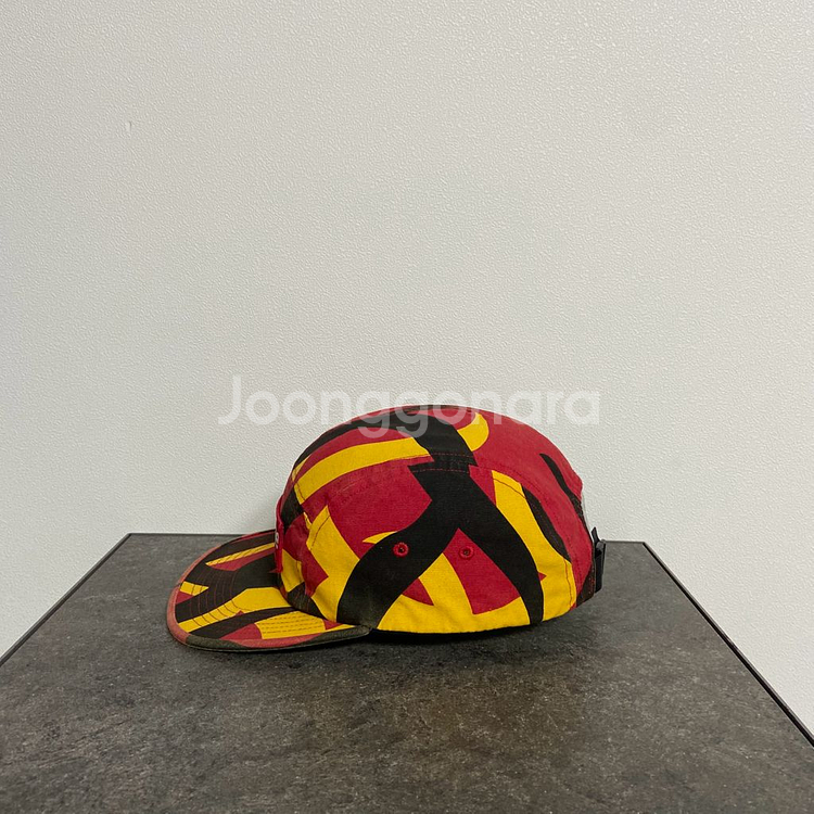 슈프림 밀리터리 워시드 카모 레드 박스로고 캠프캡 모자--1