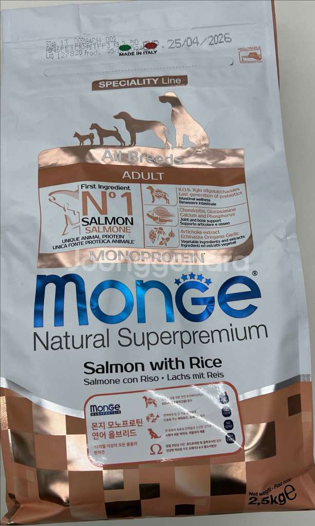 몬지 독 모노프로틴 어덜트 언어 올브리드 2.5kg--0