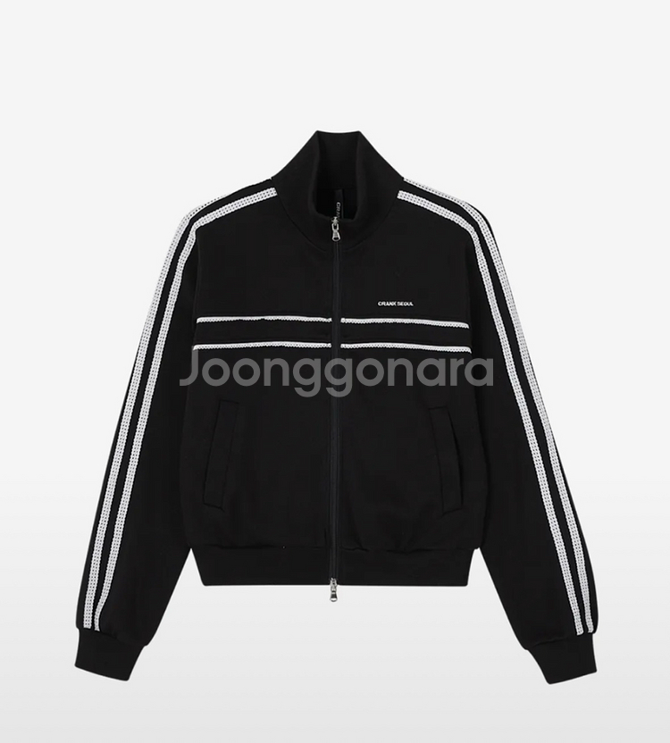 크랭크 레이스 라인 트랙 자켓 블랙--3