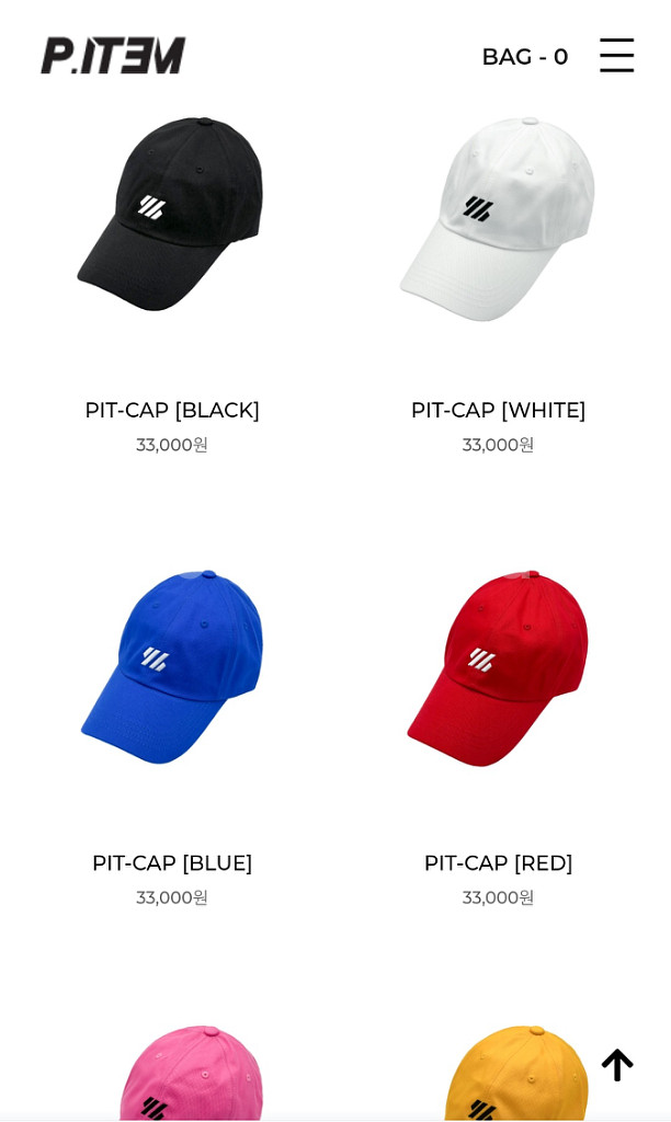 P. ITEM PIT CAP 캡 모자 블랙 레드 옐로우--7