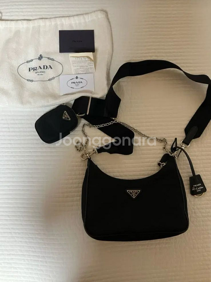 프라다 테수토 호보백 리에디션 2005 블랙--0