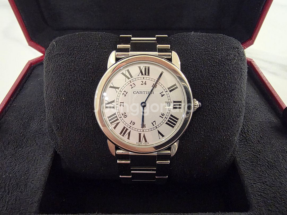 까르띠에 롱드솔로LM 36MM 스틸쿼츠 13년 인보이스--0