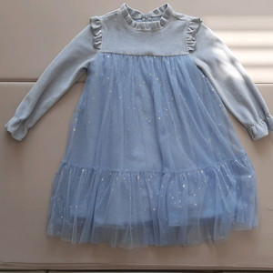 110사이즈 하늘색 기모 엘사 원피스 23000원