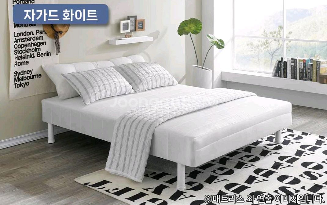 특가]푹신 발통 다리 일체형 슈퍼싱글 퀸 매트리스 침대--0