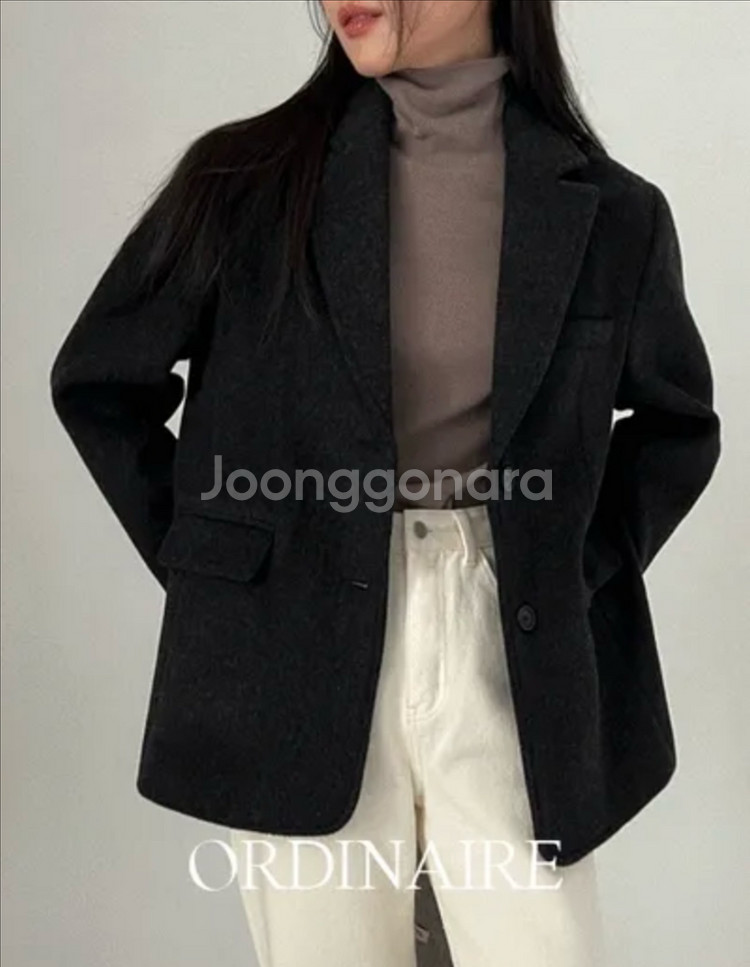 가내스라 위드 울 코트자켓 소프트 딥차콜 S--0